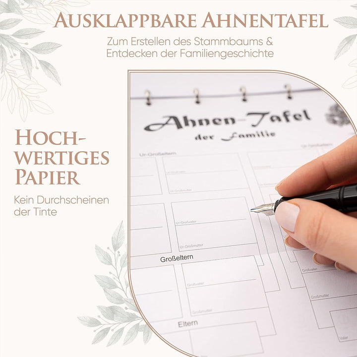 Stammbuch Herz mit Hand - dunkelblau, Velours, Silberprägung, Stammbuchformat, Familienstammbuch. In
