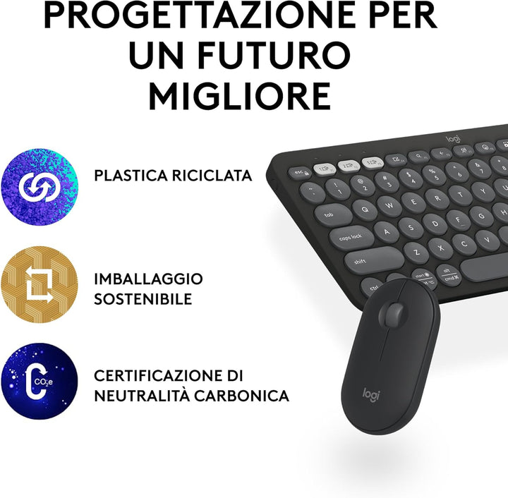 Logitech Pebble 2 Combo - Italienisches QWERTY-Layout, Grafit