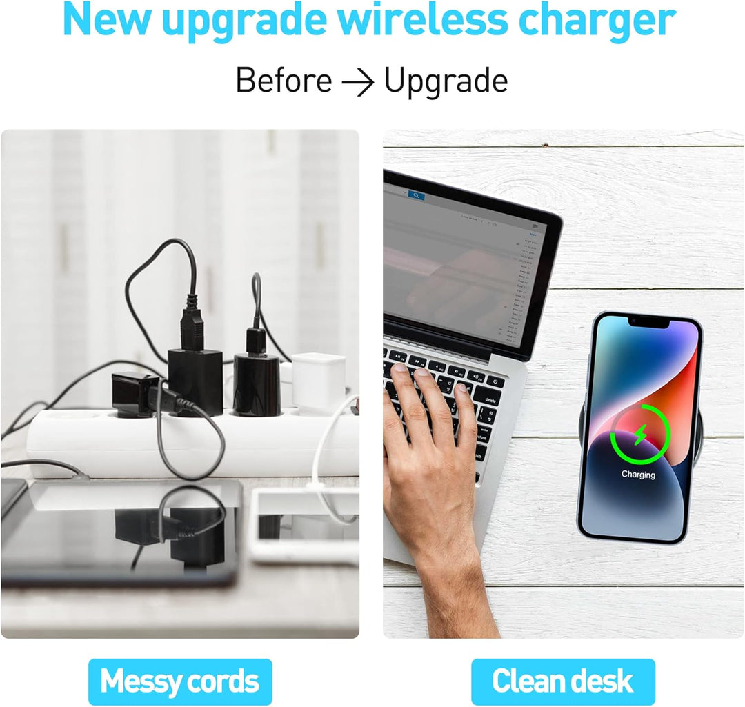Desk Wireless Charger, JE Make IT Simple Fast Kabelloses Ladegerät Induktive Ladestation Einbau von