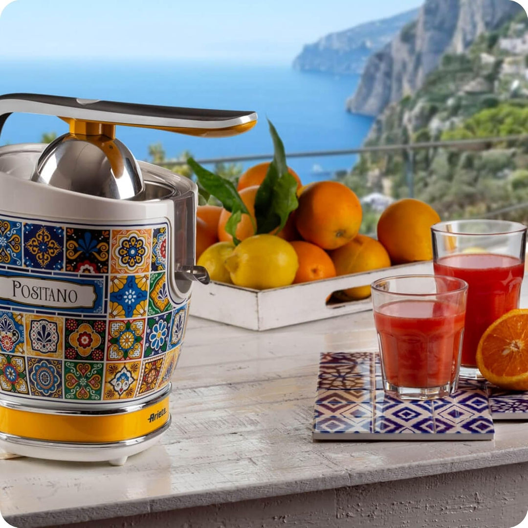 Ariete 413, Positano Zitruspresse, elektrische Zitruspresse mit professionellem Hebel, 2 Kegel für g