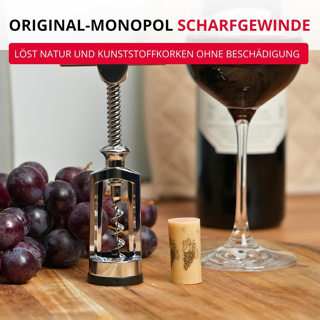 Westmark Glockenkorkenzieher mit Korkabstreifer, Monopol Edition, Stahl/Zink-Druckguss, Chianti, Ver