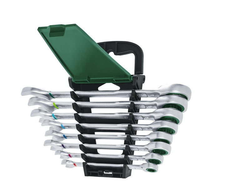 Bosch Schraubenschlüssel/Ratschen-Kombischlüssel-Set, 8-teilig (Ultimativer Komfort durch Kombinatio