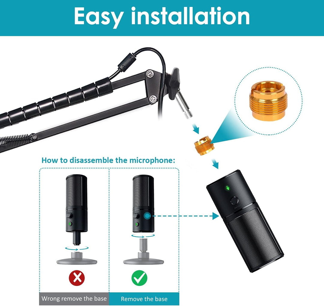 YOUSHARES Razer Seiren X Mikrofon Pop Filter mit Mikrofonarm – Mikrofonhalter mit Mikrofon Windschut