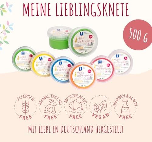 Feuchtmann MEINE LIEBLINGSKNETE Edu Edition Blau | 500g Kinderknete Einzeldose | glutenfreie Spielkn