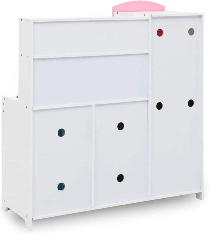 Kinderspielküche MDF 80 x 30 x 85 cm Mehrfarbig mit Kühlschrank, Kochgeschirr, Zubehör und Stauraum