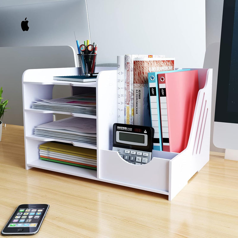 PUNCIA Dokumentenablage A4 Briefablage Ablagefächer PVC Schreibtisch Datei Organizer Papierablage Ak