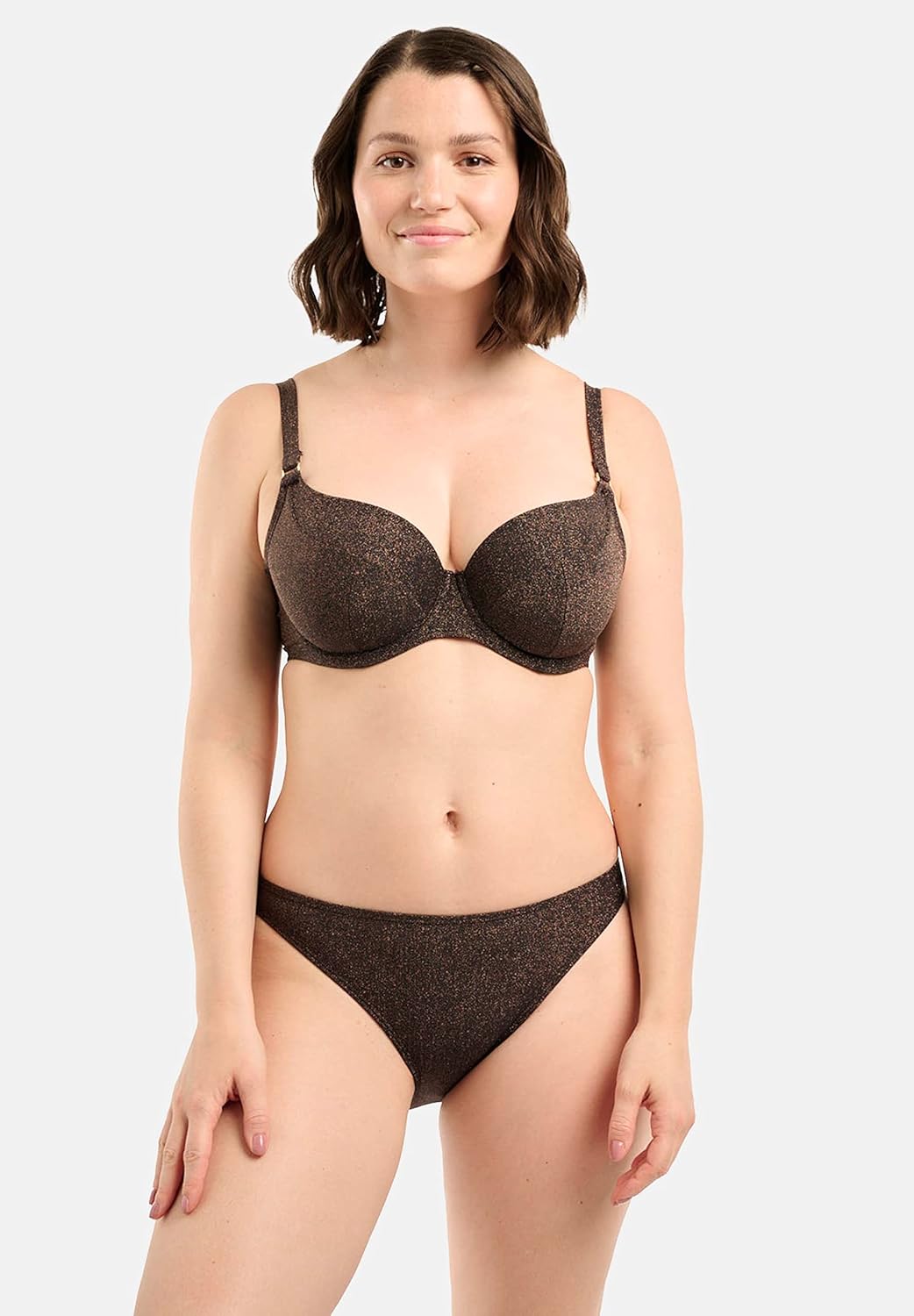 Sans Complexe Damen Reflet Badeanzug Top mit Bügel 75E Schwarz, 75E Schwarz