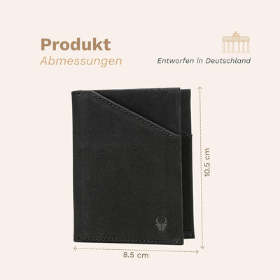 DONBOLSO Herren Leder Slim Wallet mit Münzfach - Herren Front Pocket Wallet - Minimalistische Brieft