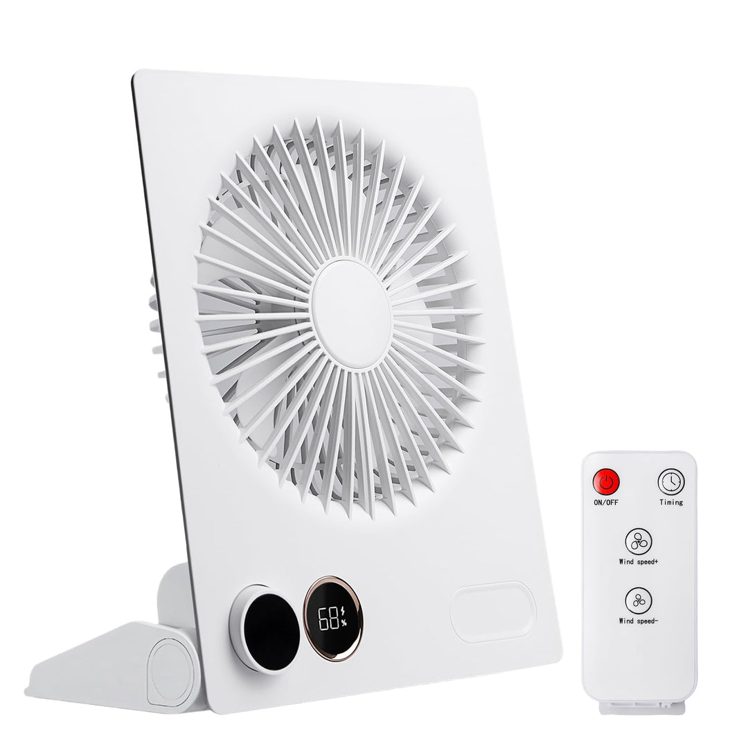 BORDEAG Mini Tischventilator USB Ventilator - 4000mAh Tragbarer Kleiner Ventilator mit Fernbedienung
