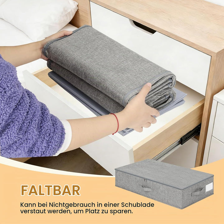 Romon Aufbewahrungsbox mit Deckel, 2 Stück 50L Unterbett Aufbewahrung und Organisation aus Verstärkt