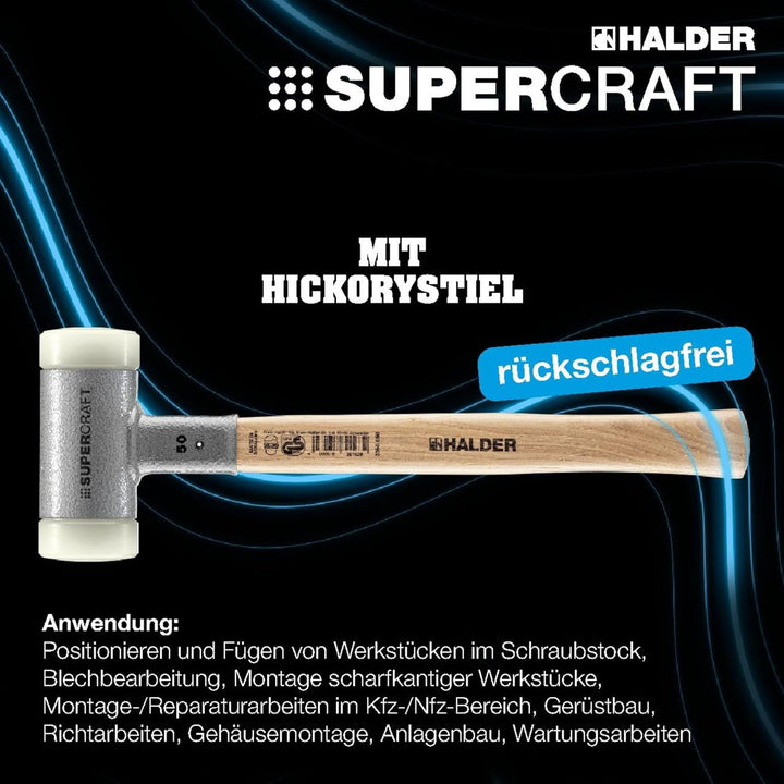 Supercraft Schonhammer, mit schwingungsdämpfendem, ergonomisch geformtem und lackiertem Hickorystiel