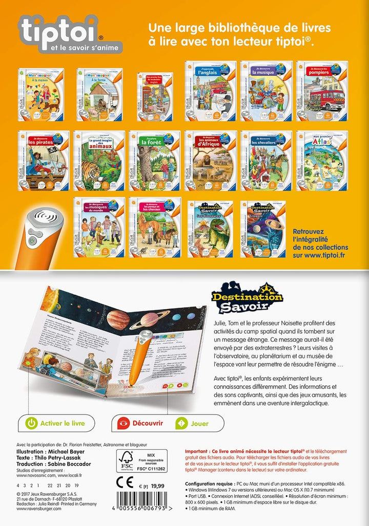 Ravensburger 00679 Reiseziel Savoir: L'espace tiptoi Interaktives Buch-Space, Mehrfarbig