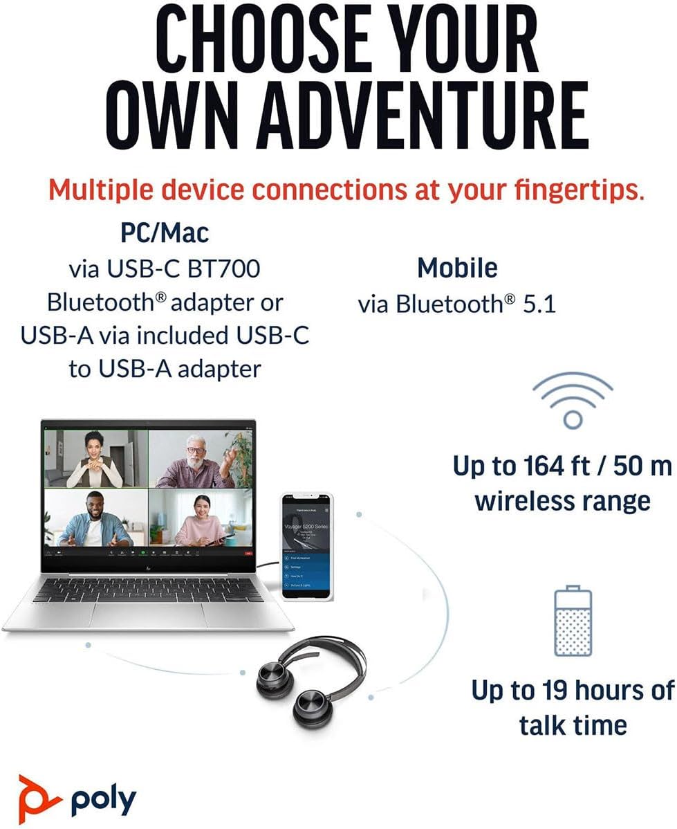 Poly BT Headset Voyager Focus 2 UC inkl. LS USB-C/A Teams