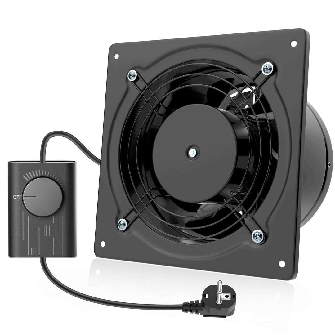 Hon&Guan Abluftventilator 150mm mit Geschwindigkeitsregler, Badlüfter Metal Leise 38W mit Rücklaufkl