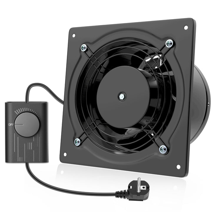 Hon&Guan Abluftventilator 150mm mit Geschwindigkeitsregler, Badlüfter Metal Leise 38W mit Rücklaufkl