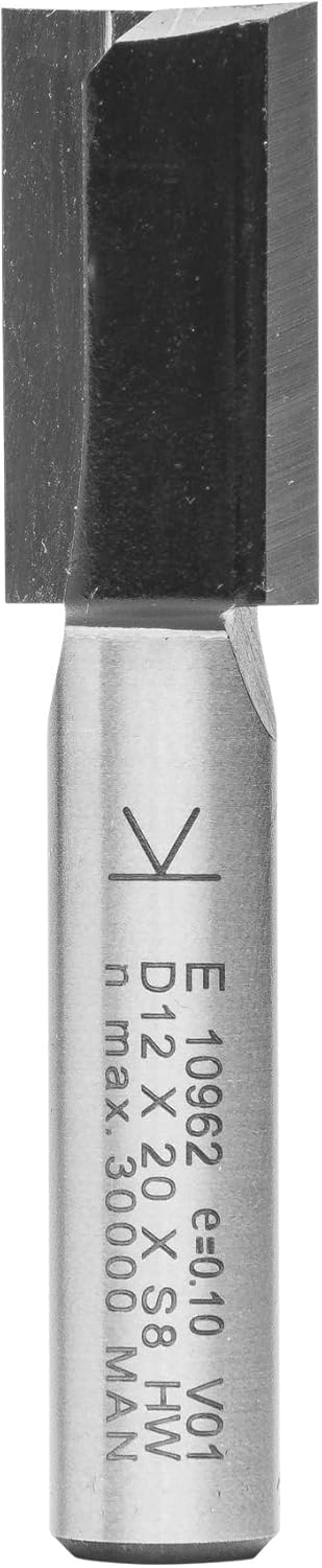 ENT 10962 Nutfräser HW, Schaft (S) 8 mm, Durchmesser (D) 12 mm, NL 20 mm, SL 32 mm, GL 52 mm, mit Ha