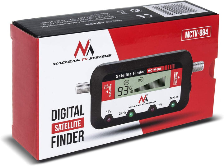 Maclean MCTV-884 Satfinder mit Tonsignalisierung Messgerät Satelliten-Finder Tonsignal LCD Display F