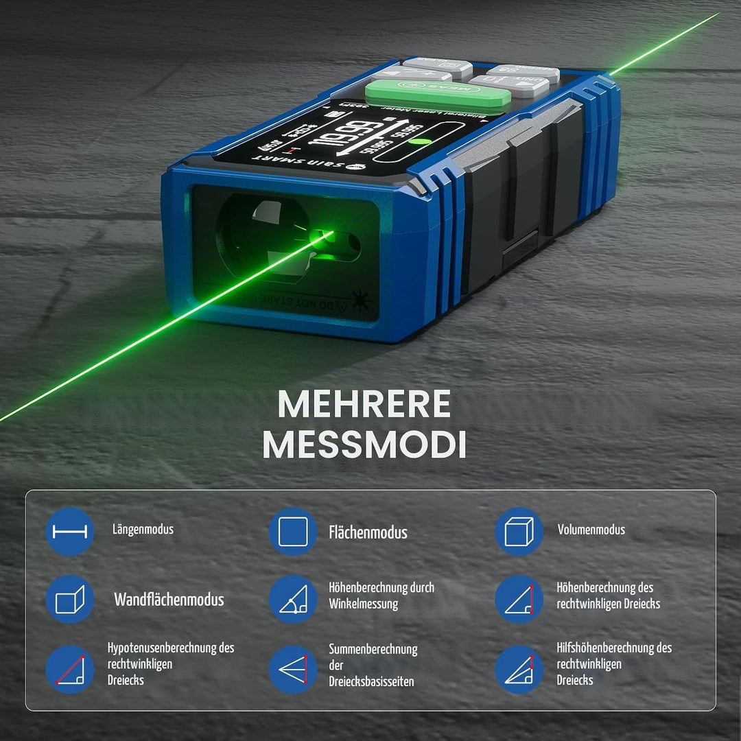 SainSmart Dual-Laser-Entfernungsmesser, 120 m, wiederaufladbarer Entfernungsmesser mit beleuchtetem