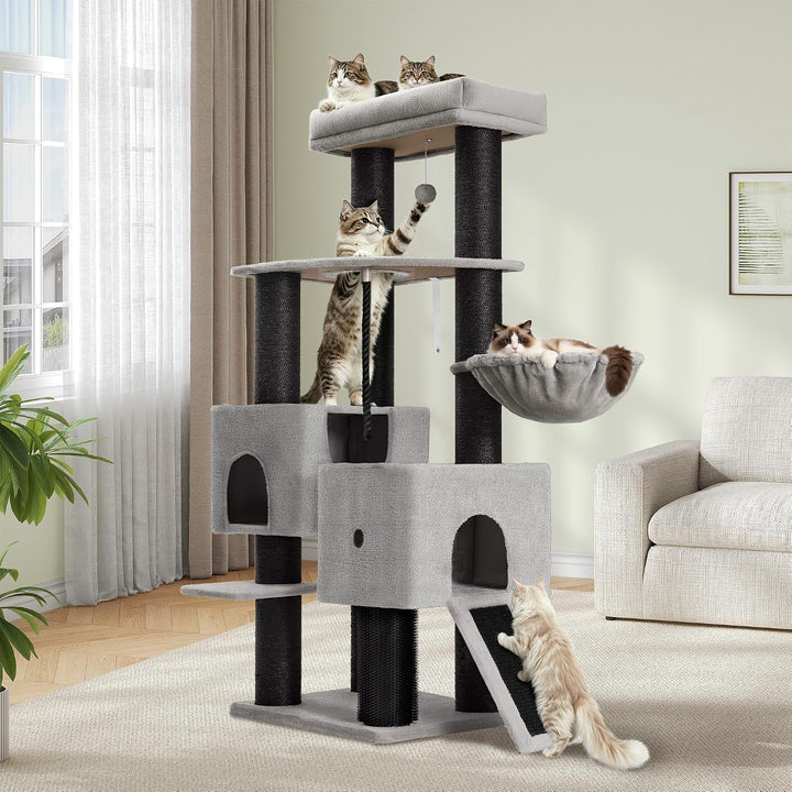 Kratzbaum für Grosse Katzen Stabil, 160 cm Katzenbaum für Maine Coons, 11 cm Dicker Sisalpfosten, 2