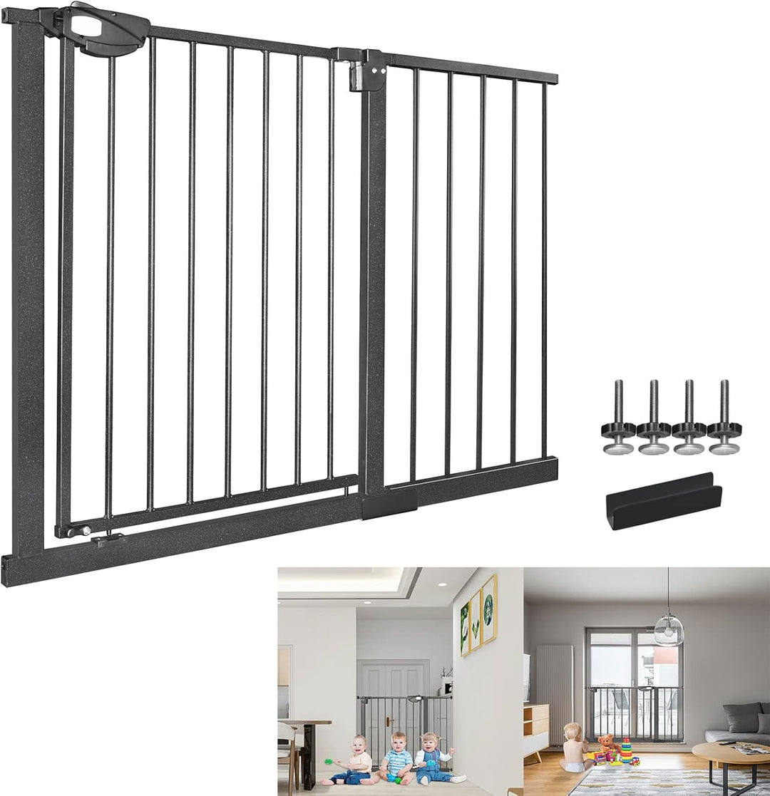 YRHome Türschutzgitter ohne Bohren Treppengitter Treppenschutzgitter für Kinder Türgitter Auto-Close