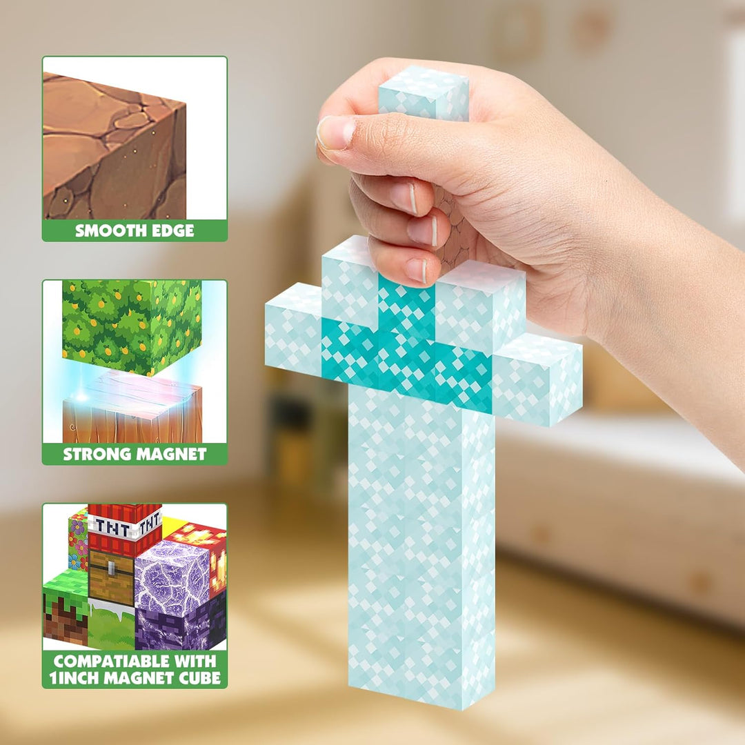 Magnetische Bausteine 150 Teile Baue 3D Oberwelt Magnet Steine Spielzeug für Junge und Mädchen, Magn
