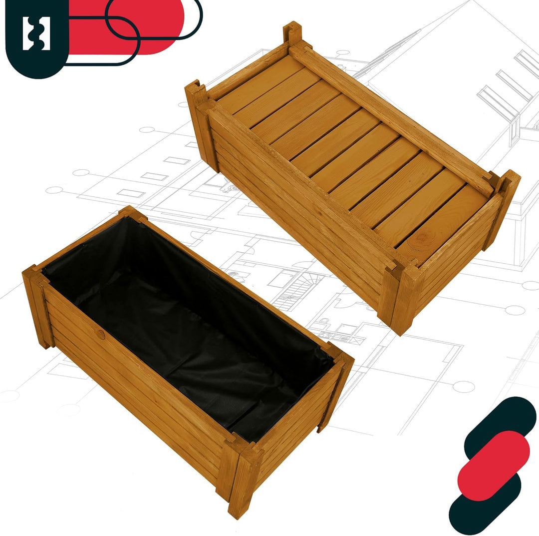 KOTARBAU® Blumenkasten - 79 x 39 x 30 cm - Pflanzkasten mit Vlies - Pflanzkübel gross aussen - Balko