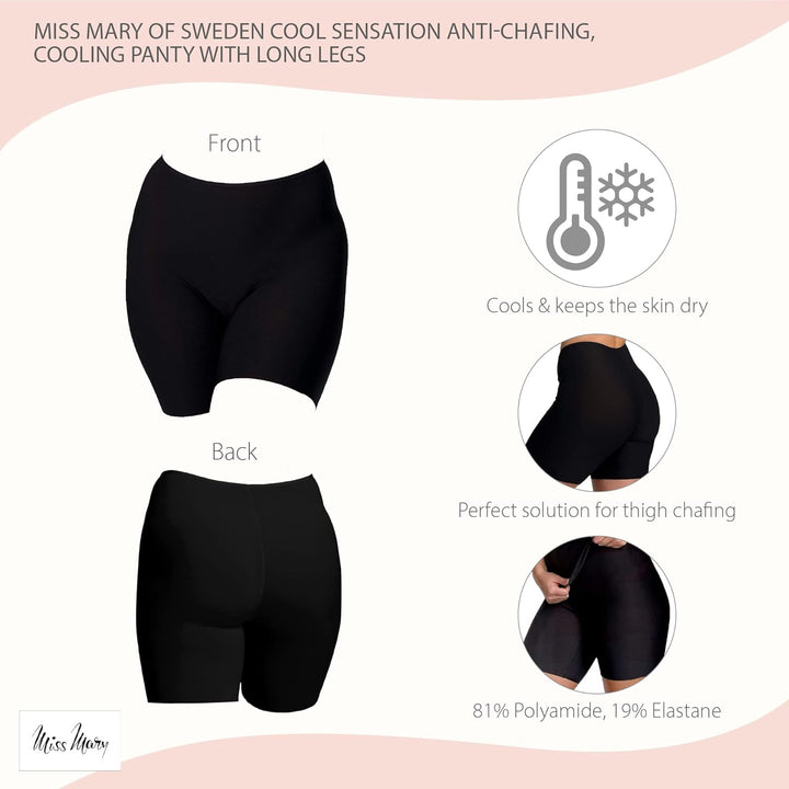 Miss Mary of Sweden – Cool Sensation Radlerhose Damen – Nahtlose, kühlende Unterhose mit langem Bein