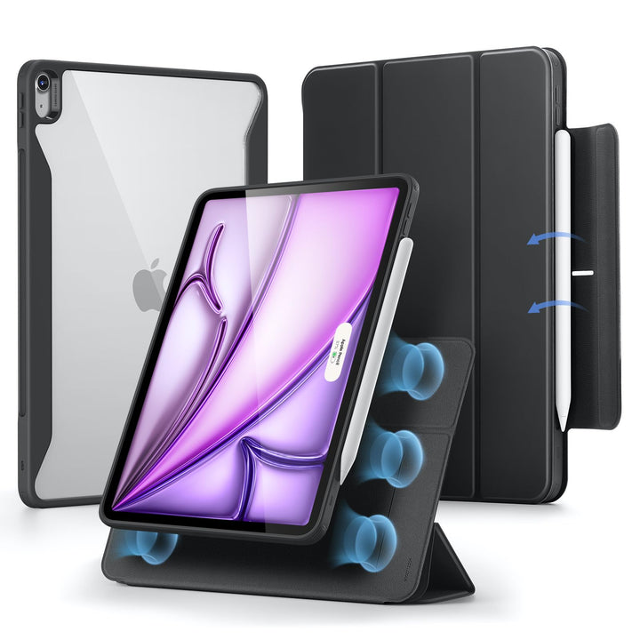 ESR für iPad Air 13 Zoll M2 Hülle, iPad Air 2024 Hülle mit Stifthalter, abnehmbare magnetische Abdec