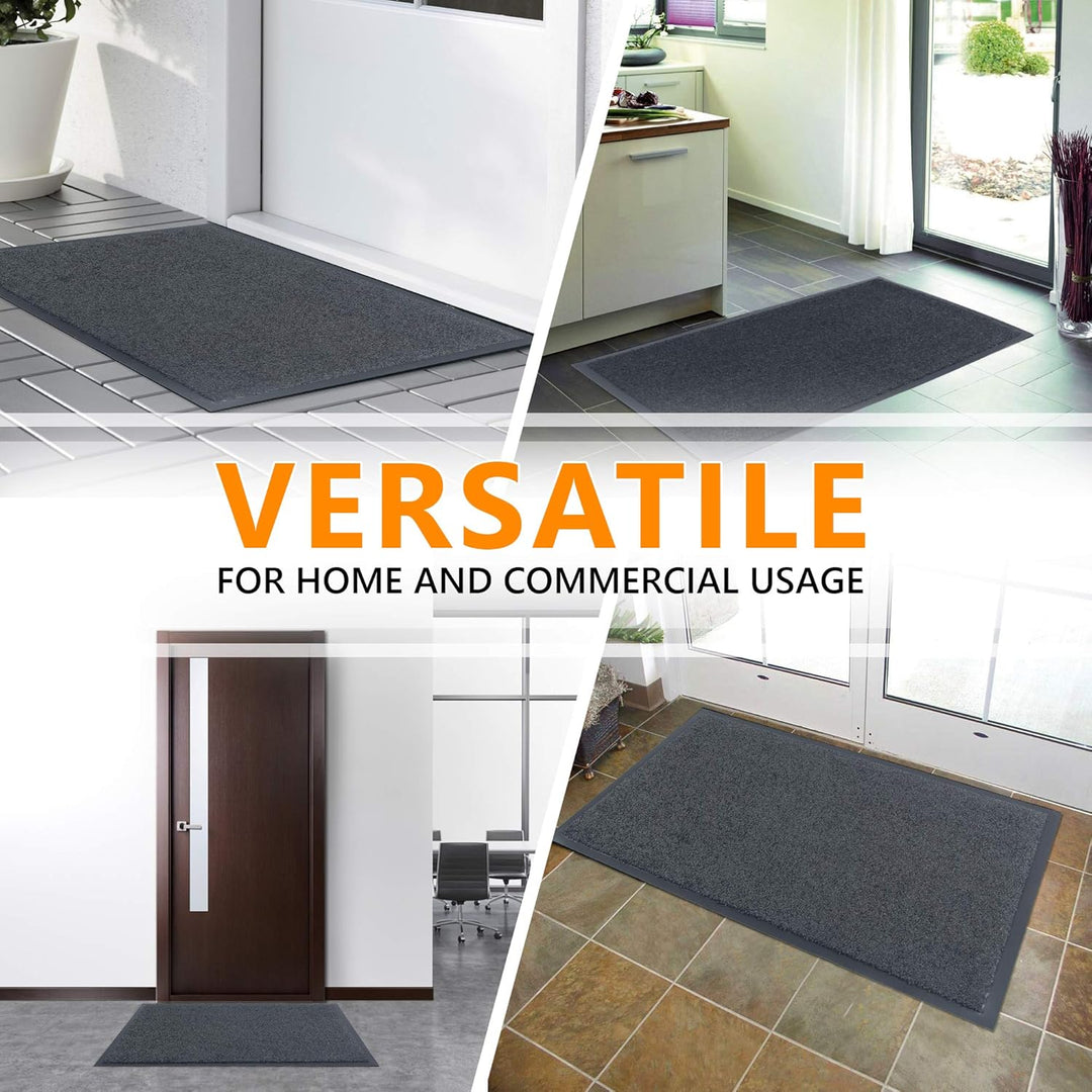 GadHome Fussmatte Anthrazit Grau 90x150 cm|Eingangstürmatte wasserdicht waschbar strapazierfähiger S