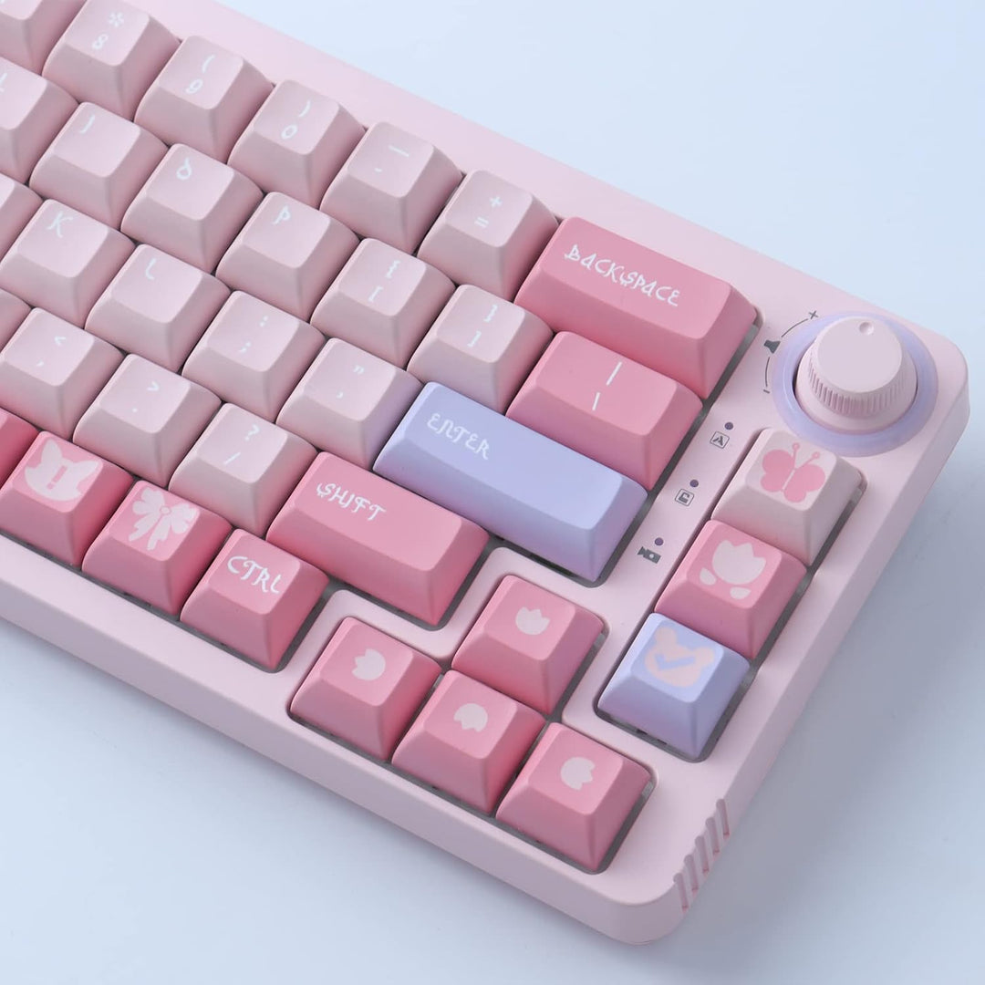 Keycaps,143 Tasten KCA Profil Custom Keycaps Set für Cherry MX Gateron Kailh Switches Mechanische Ga
