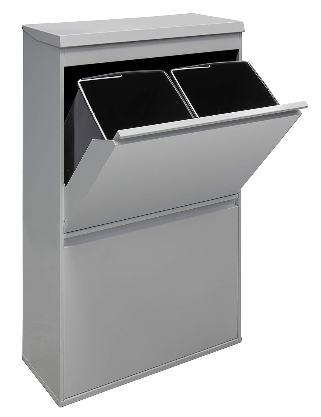 ARREGUI Top CR622-B Mülltrennsystem aus Stahl mit Aufbewahrungsbox mit Deckel | 4 Fächer Mülleimer f
