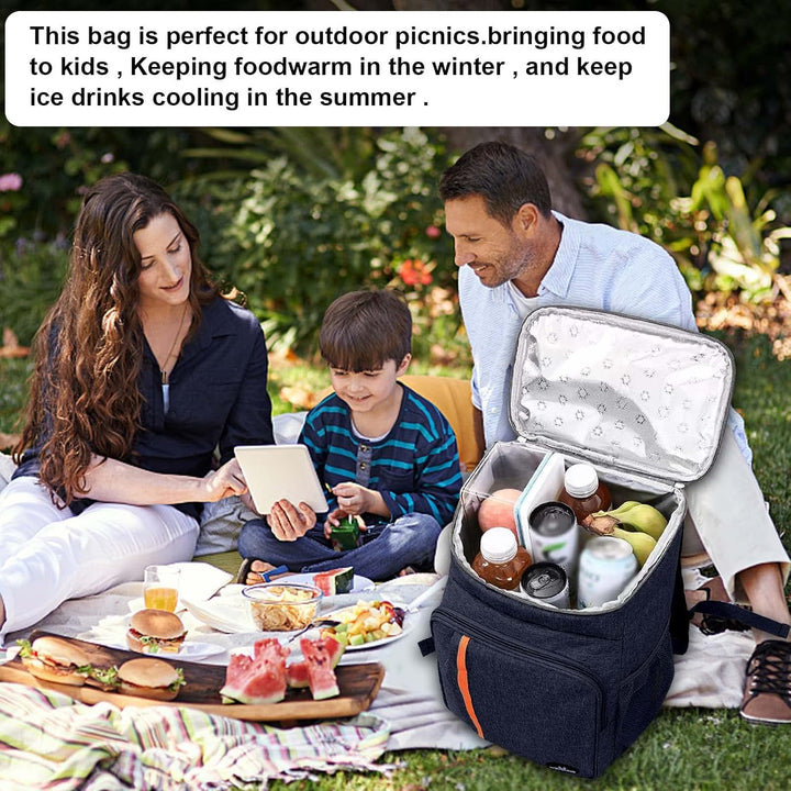 23L Picknickrucksäcke Gross Kühlrucksack Isoliert Kühltasche Outdoor Picknicktasche Thermo Rucksack