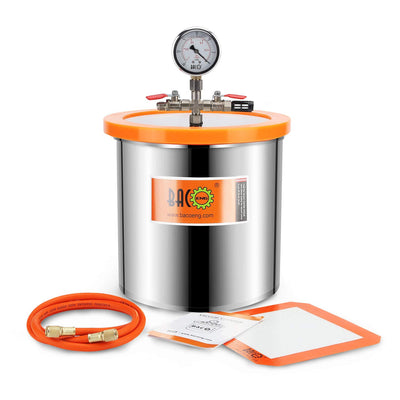 BACOENG 12L Vakuumkammer mit 85L/Min Einstufige Vakuumpumpe Unterdruckpumpe mit Manometer