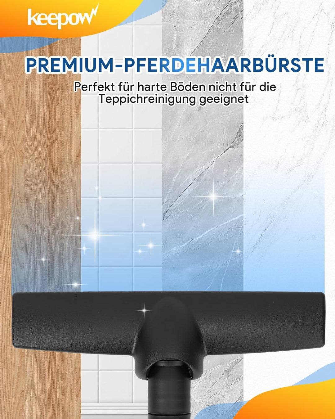 KEEPOW für Miele S8340 Parkettbürste, Bodendüse kompatibel mit Miele Staubsauger S8,S6,S5,S4,S2, S1,