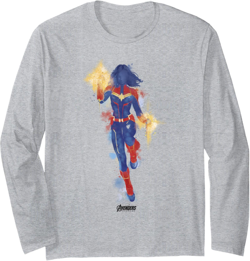 Marvel Avengers: Endgame Captain Marvel Spray Paint Portrait Langarmshirt