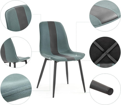 Mondeer Esszimmerstühle 4er Set, Küchenstuhl mit Metallbeinen Scandinavian Modernes Polsterstuhl für
