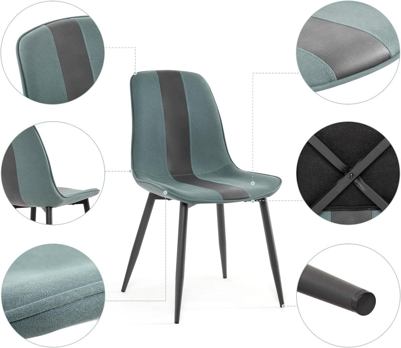Mondeer Esszimmerstühle 4er Set, Küchenstuhl mit Metallbeinen Scandinavian Modernes Polsterstuhl für