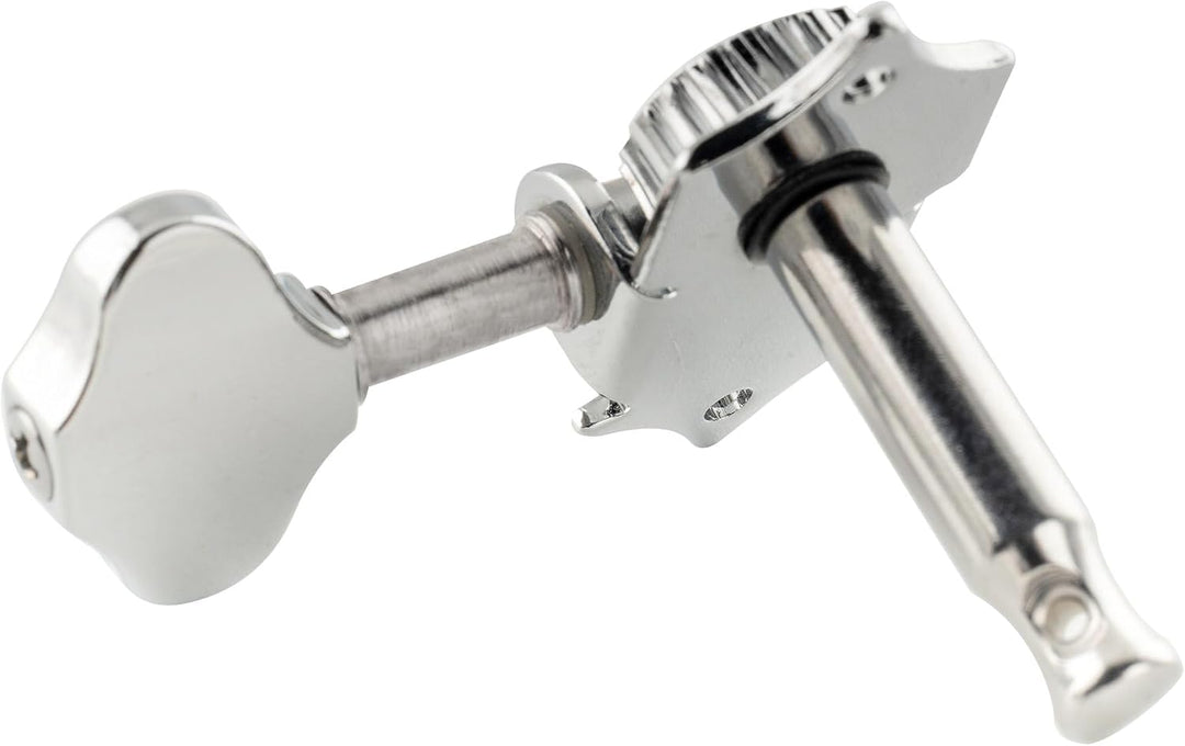 Wilkinson 3R3L Vintage Tuners Offen Mechaniken Set für Akustikgitarre/Westerngitarre, Chrom mit Butt
