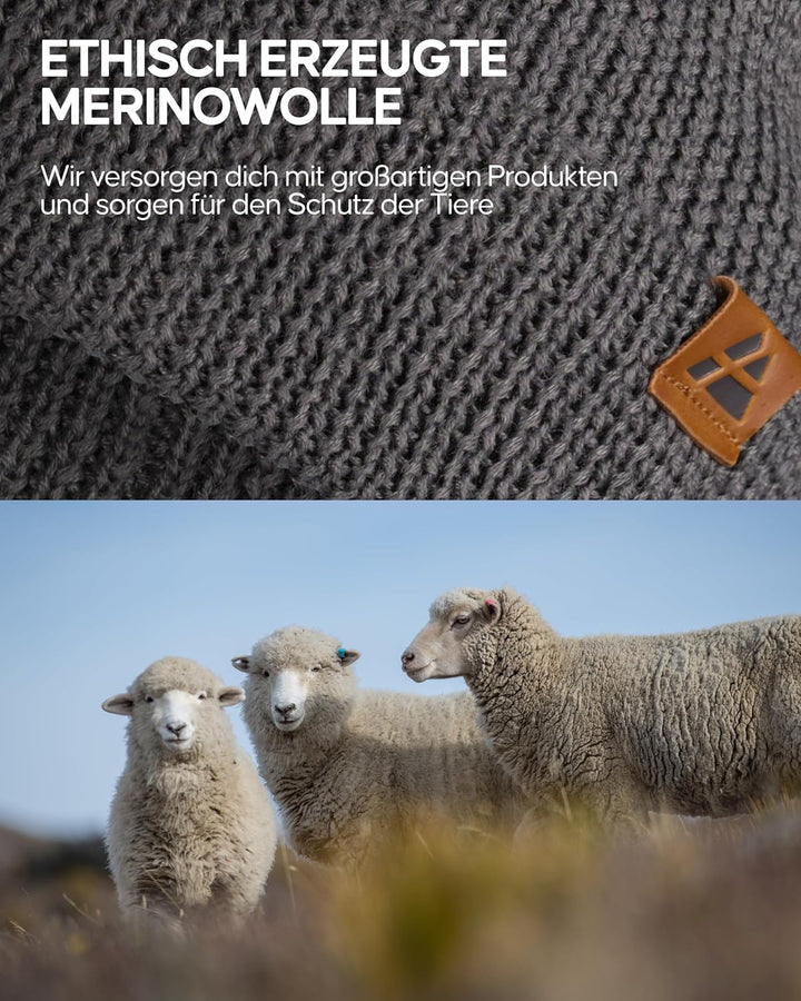 DANISH ENDURANCE Merino Mütze, Klassische Wollmütze, Warme Wintermütze, Winter & Herbst, Weich, Stre