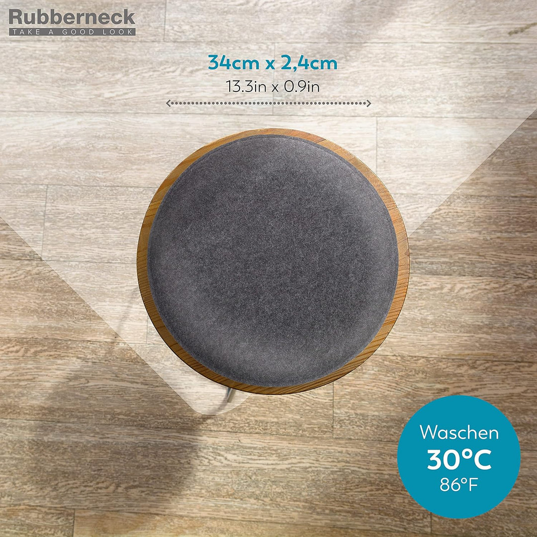 Rubberneck 8er Set rutschfeste Filz Sitzkissen rund, Stuhlkissen mit Antirutsch-Noppen, dunkelgrau D