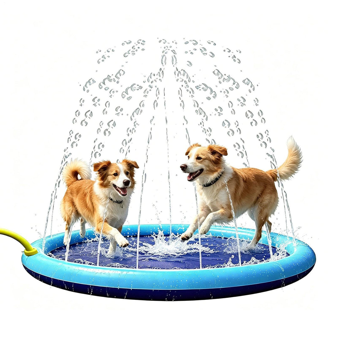 Wasserpad für Hunde Auslaufsicherer robuster Pool | Hunde Sprinkler Spielzeug Spielmatte für Haustie