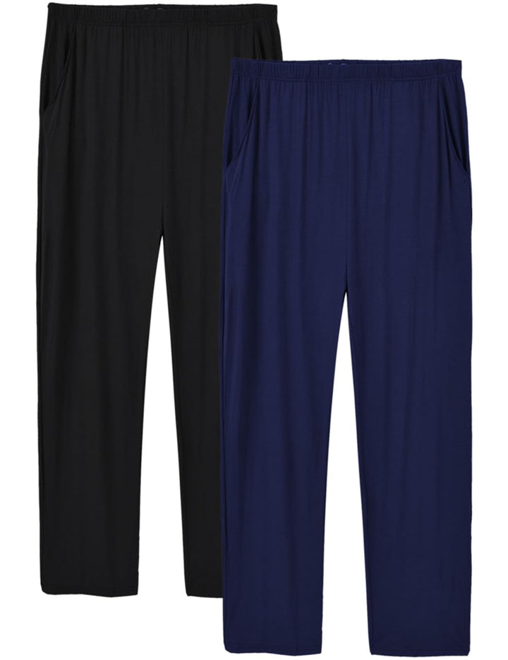 MoFiz Herren Schlafanzughose Lang Weiche Pyjamahose Schlafhose Weite Loungewear M 2 Pack-03, M 2 Pac