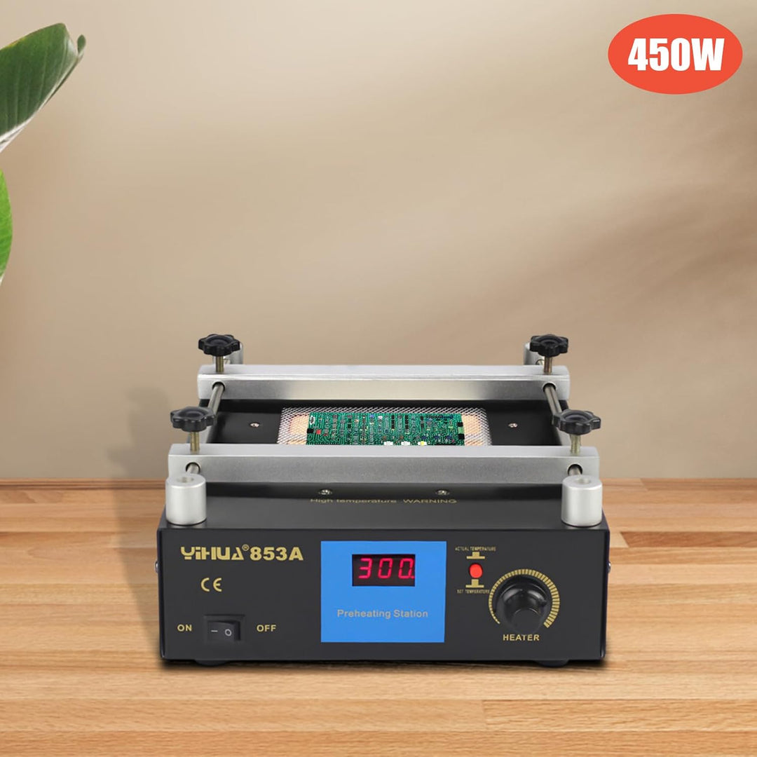 853A Aufwärmstation Heizplatte Vorheizen Antistatisch Rostfrei 450W 220V