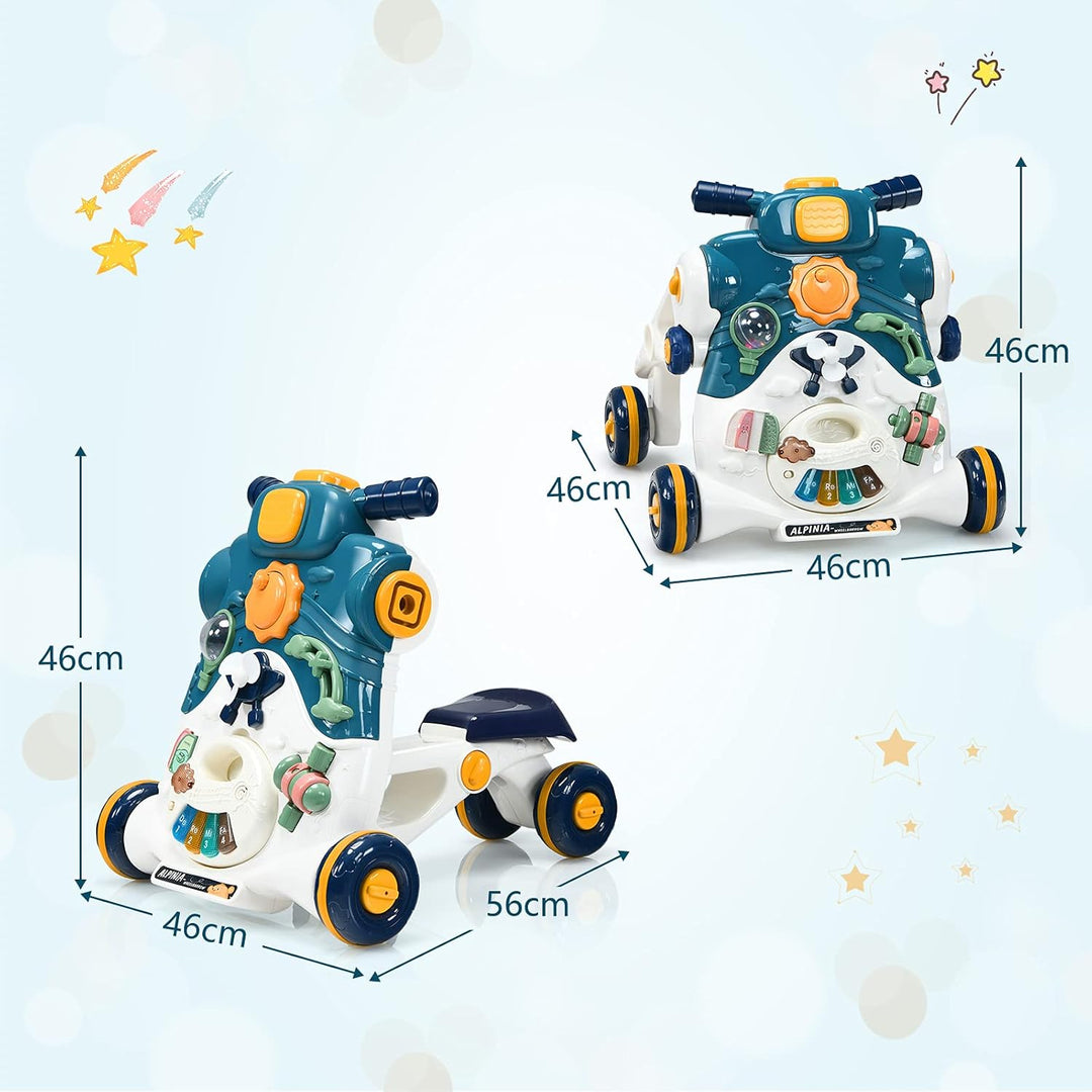 GOPLUS 3-in-1 Lauflernwagen, als Spielzentrum Lauflernhilfe Rutschauto, Abnehmbares Spielbrett, mit