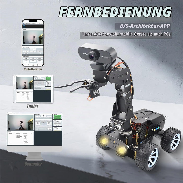 Adeept PiCar-Pro Raspberry Pi Smart Roboter Auto Kit Programmierung eines 2-in-1-4WD-Auto-Roboters m