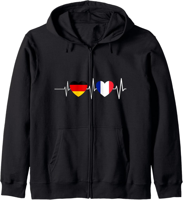 Franzose Deutscher Herzschlag Frankreich Deutschland Kapuzenjacke
