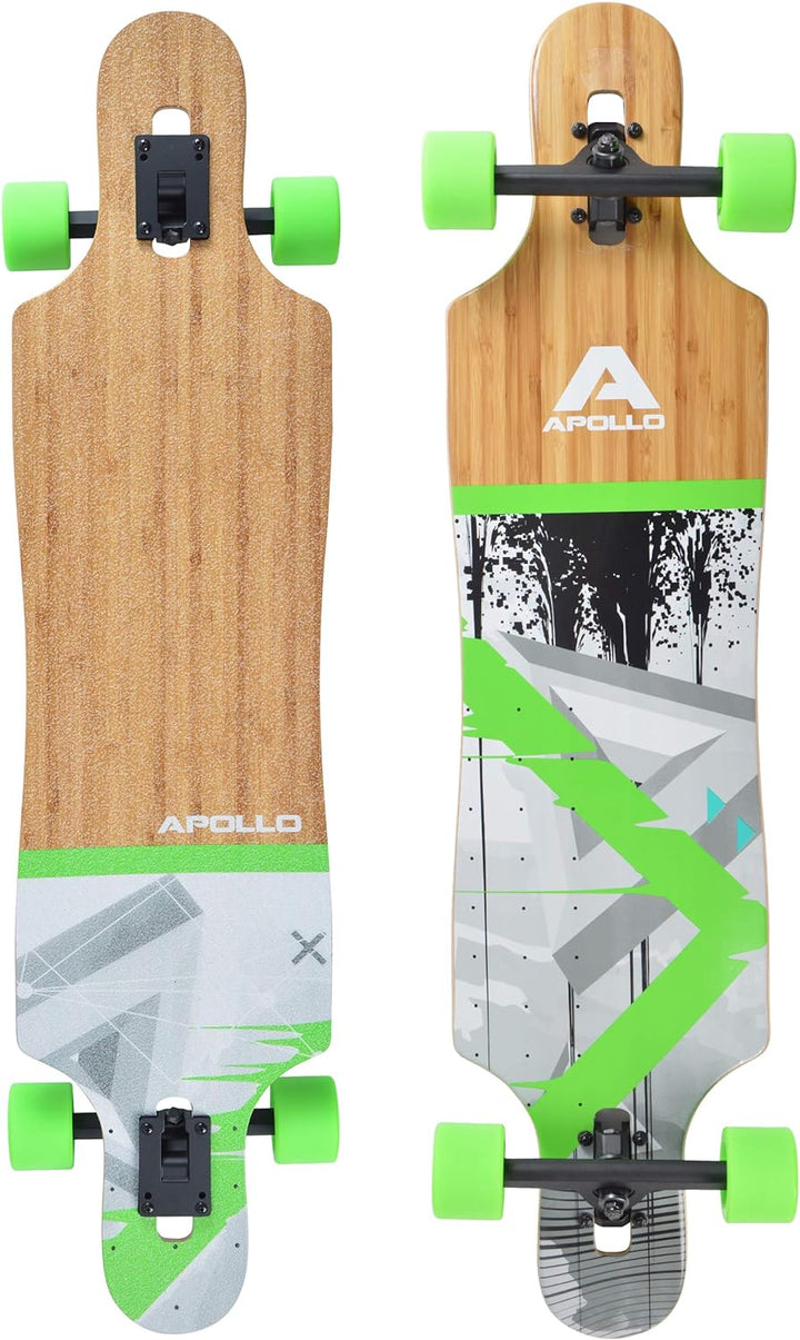 Apollo Longboard, Komplettboard mit High Speed ABEC Kugellagern, Drop Through, Freeride, Skaten, Cru