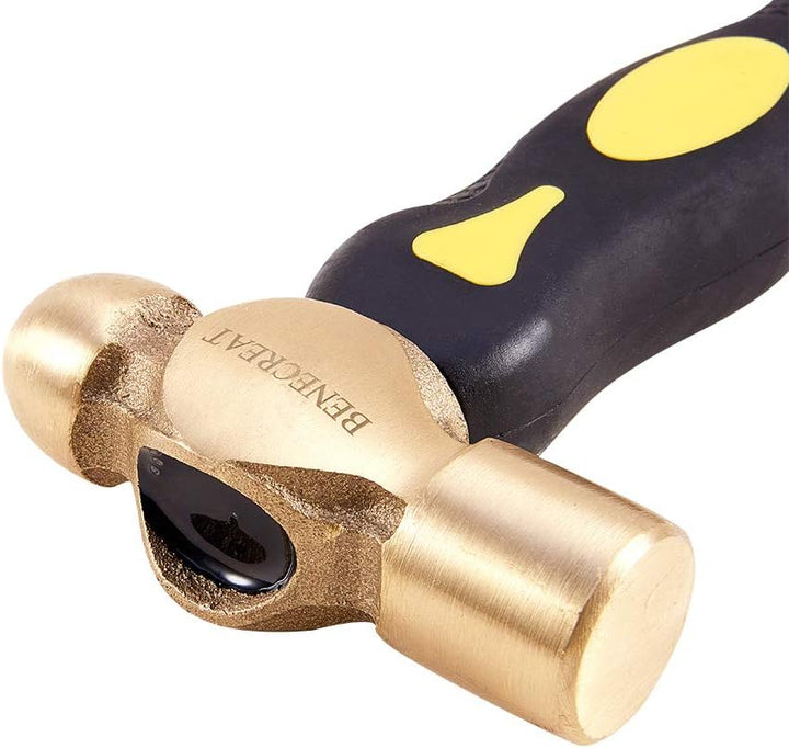 BENECREAT Messinghaupt Metal Stamping Hammer für DIY Kunstgewerbe Schmuckherstellung, Subby Kurzgrif