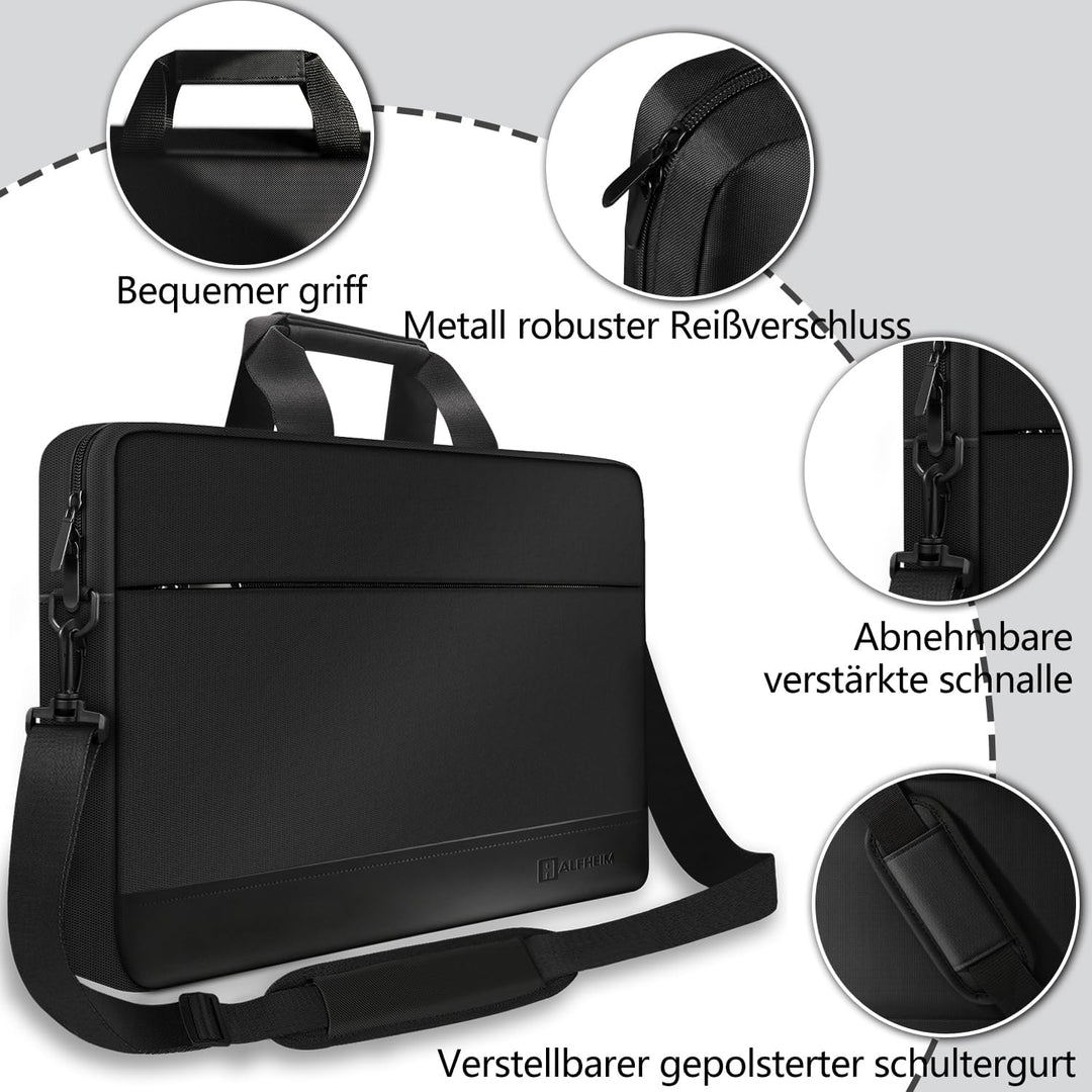 Alfheim 15,6-16 Zoll Laptop Tasche mit Schultergurt für Geschäft/Arbeit | Leichte Wasserdichte Akten