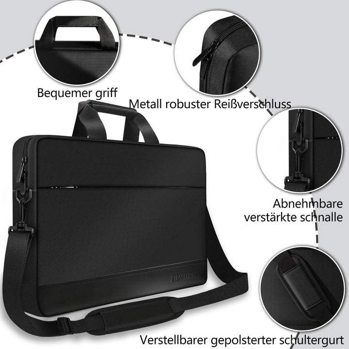 Alfheim 15,6-16 Zoll Laptop Tasche mit Schultergurt für Geschäft/Arbeit | Leichte Wasserdichte Akten